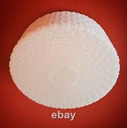 Vintage mid century square white opaline milk glass CEILING WALL SCONCE light