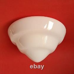 Vintage mid century white opaline milk glass CEILING WALL SCONCE light Bauhaus