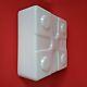 Vintage Mid Century White Opaline Milk Glass Square Ceiling Wall Sconce Light
