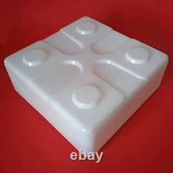 Vintage mid century white opaline milk glass SQUARE CEILING WALL SCONCE light