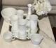 Vintage Milk Glass Base Cups And Bowl