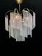 Vintage Milk Glass Chandelier, Middle Size, Art Deco 3 Lamps, Retro Style