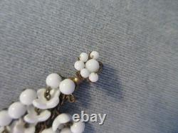 Vintage signed MIRIAM HASKELL WHITE MILK GLASS CHOKER NECKLACE