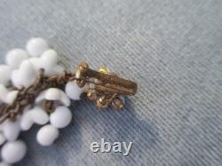 Vintage signed MIRIAM HASKELL WHITE MILK GLASS CHOKER NECKLACE