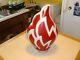 Vintage Standard Red And White Flame Gas Pump Globe Milk Glass All Original
