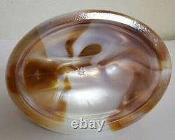 Vintage westmoreland Orange Caramel & White Swirl Marble Slag Glass Hen on Nest
