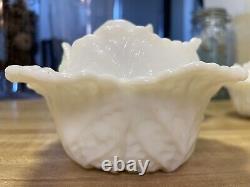 Vintage white milk glass cabbage bowl