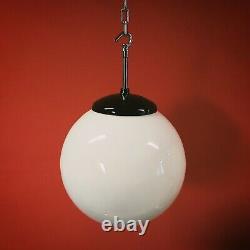 Vintage white opaline milk glass kitchen pendant lights with bakelite caps