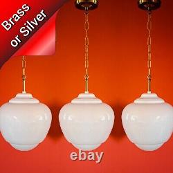 Vintage white opaline milk glass teardrop kitchen island pendant lights Bauhaus