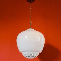 Vintage white opaline milk glass teardrop kitchen island pendant lights Bauhaus