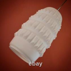 Vintage white opaline opal milk glass pendant ceiling light Bauhaus