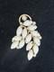 Vntg Juliana Brooch Withwhite Milk Glass Navettes & Aurora Borealis Ab Rhinestones