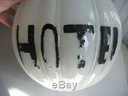 Vtg 12 by 11 white milk glass hanging lamp shade light globe HOTEL 6 fitter