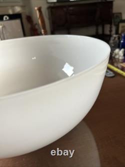 Vtg 14 Solid White Milk Glass Lamp Shade Hanging Oil Library Parlor Opal Dome