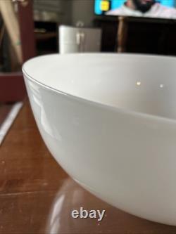 Vtg 14 Solid White Milk Glass Lamp Shade Hanging Oil Library Parlor Opal Dome