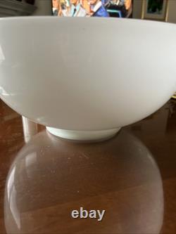 Vtg 14 Solid White Milk Glass Lamp Shade Hanging Oil Library Parlor Opal Dome