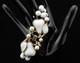 Vtg 1950s Trifari Pat Pend Poured White Milk Glass Pear Fruit Beaded Bracelet