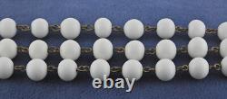 Vtg 1950s TRIFARI PAT PEND Poured White Milk Glass Pear Fruit Beaded Bracelet