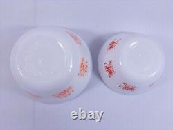 Vtg 1960's Federal Milk Glass Heat Proof Circus Mixing Nesting Bowls Set of 4