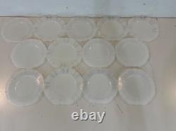 Vtg American Sweetheart Monax White Milk Glass Set of 13 Bread & Butter Plates