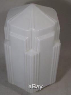 Vtg Antique 16 Art Deco Skyscraper White Milk Glass Lamp Light Shade Globe