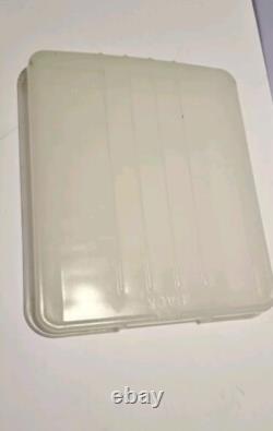 Vtg CLAMBROTH White Opaline Milk Depression Glass Refrigerator dish meat tray