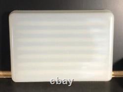 Vtg CLAMBROTH White Opaline Milk Depression Glass Refrigerator dish meat tray