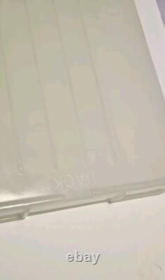 Vtg CLAMBROTH White Opaline Milk Depression Glass Refrigerator dish meat tray