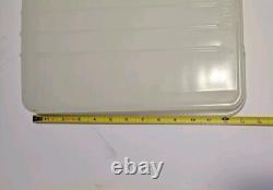 Vtg CLAMBROTH White Opaline Milk Depression Glass Refrigerator dish meat tray