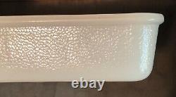 Vtg CLAMBROTH White Opaline Milk Depression Glass Refrigerator dish meat tray