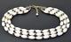 Vtg Crown Trifari White Milk Glass Enamel Bead Gold Tone Statement Necklace 15