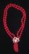 Vtg Early Miriam Haskell Red Bead White Milk Glass Flowers Necklace
