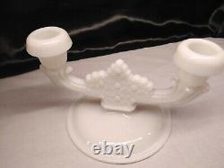 Vtg Fenton Daisy and Button Console Bowl Set With 2 Double Light Candlesticks