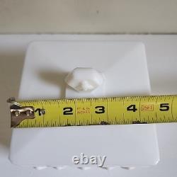 Vtg Fenton Honey Bee Milk Glass Honeycomb Covered Footed Candy Dish Lid