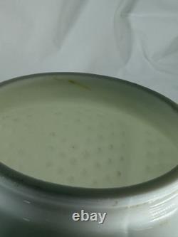 Vtg Fenton Milk Glass Hobnail Melon Vase Ruffled Crimped Rim White Art Glass