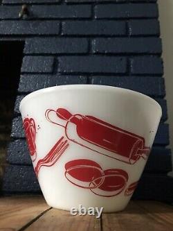 Vtg Fire King Anchor Hocking Glass co. Mixing Bowl 9 Spags VIBRANT No Reserve