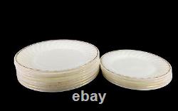 Vtg Fire King White Milk Glass Swirl Gold Rim Plate Bowl Cup Saucer Lot 53 Pc