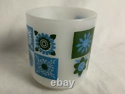 Vtg Glasbake White Milk Glass Coffee Mug MID Century Modern Flower Andy Warhol