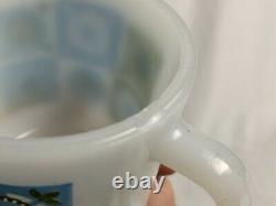 Vtg Glasbake White Milk Glass Coffee Mug MID Century Modern Flower Andy Warhol