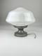 Vtg Gray Flush Mount Ceiling Light Fixture W White Milk Glass School House Globe