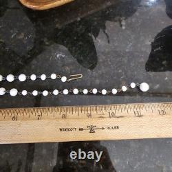 Vtg Hattie Carnegie White Milk Glass Choker Necklace Rhinestone Wedding Xs Os