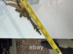 Vtg Italian Style Gilt Brass Wall Sculpture White Milk Glass Lily Flowers 40 L