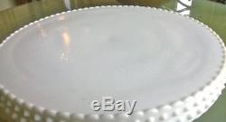 Vtg L. E. SMITH Milk Glass HOBNAIL Pedestal CAKE STAND Plate Server1960s RARE