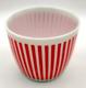 Vtg Mcm Hazel Atlas Milk Glass Red White Candy Stripe Ice Bucket Kitchen Decor