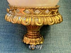 Vtg Mid Century Hollywood Regency Milk Glass Carl Falkenstein Hanging Swag Lamp