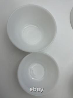 Vtg Original 5pc Set Federal Oven Ware Heat Proof Mixing Bowls Milk Glass