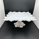 Vtg Petal And Ring Westmoreland Square Milk Glass White Wedding Cake Stand 1960s