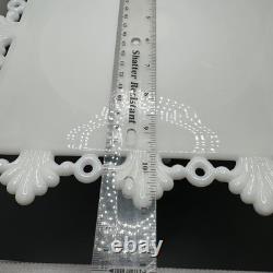Vtg Petal and Ring Westmoreland Square Milk Glass White Wedding Cake Stand 1960s