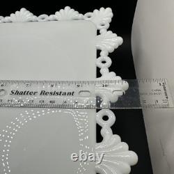 Vtg Petal and Ring Westmoreland Square Milk Glass White Wedding Cake Stand 1960s