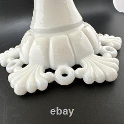 Vtg Petal and Ring Westmoreland Square Milk Glass White Wedding Cake Stand 1960s